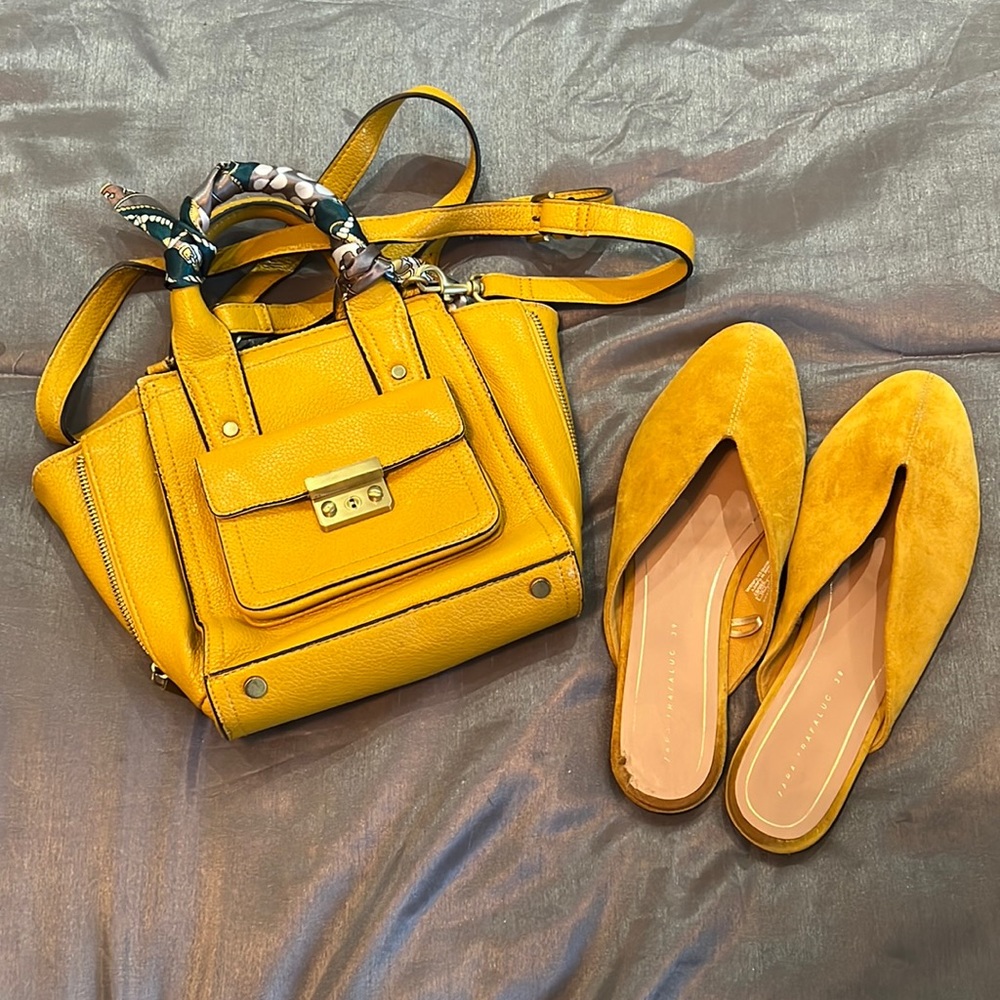 Phillip lim bag and Zara suede (size 39) mules set